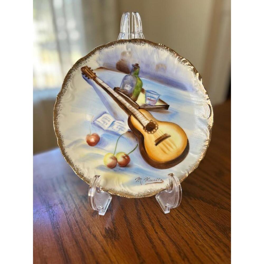 Vintage Guitar Decorative Plate Folk Music Wall Decor